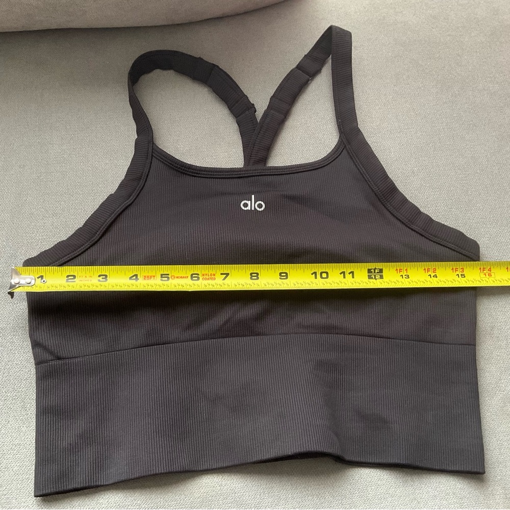 Alo Yoga Seamless Ribbed Favorite Bra Tank Black L - Picture 12 of 14